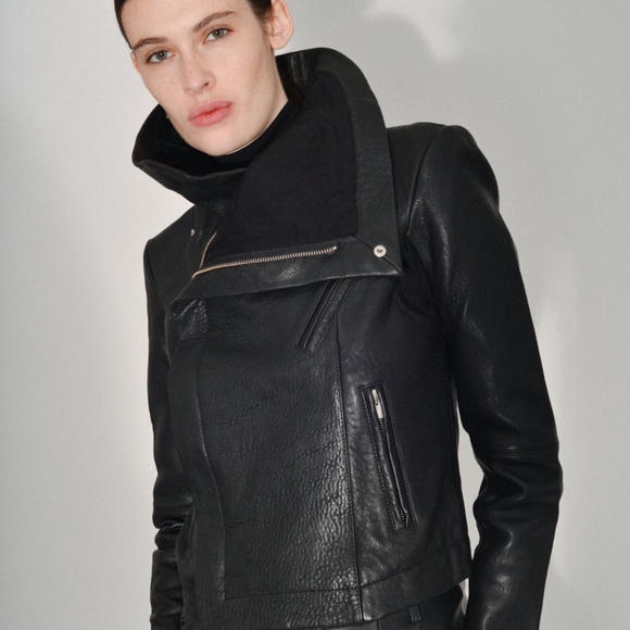 Veda Max Classic Leather Moto Jacket Black Women’s S Asymmetric Zip - Picture 5 of 9